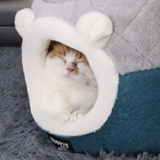 chat endormi dans panier chat calinor