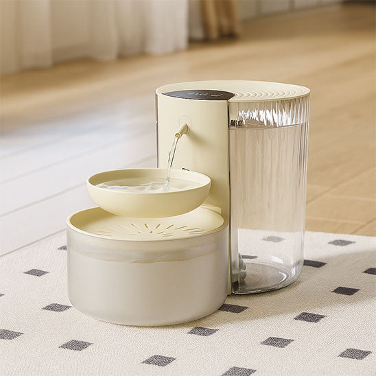 fontaine à eau chat aqualy design beige