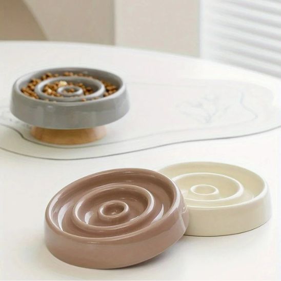 gamelle anti glouton chat tourbi design spirale ceramique