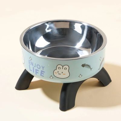 gamelle chat surelevee ergobol bleu