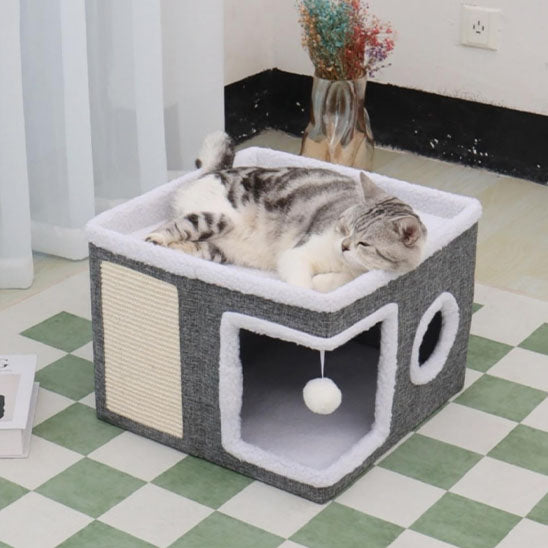 maison pour chat doudobox chat allonge confort