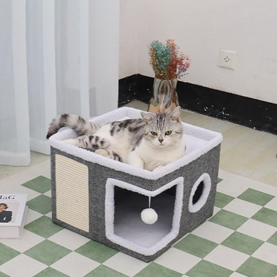 maison pour chat doudobox chat allonge haut