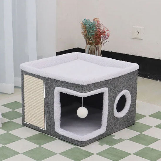 maison pour chat doudobox cube vide face