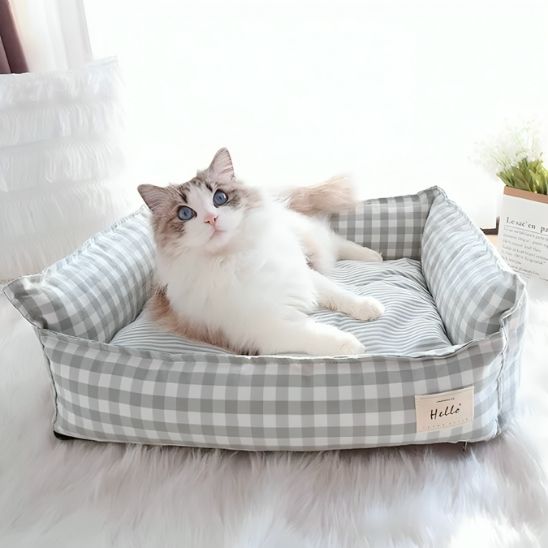 panier pour chat grisou chat allonge