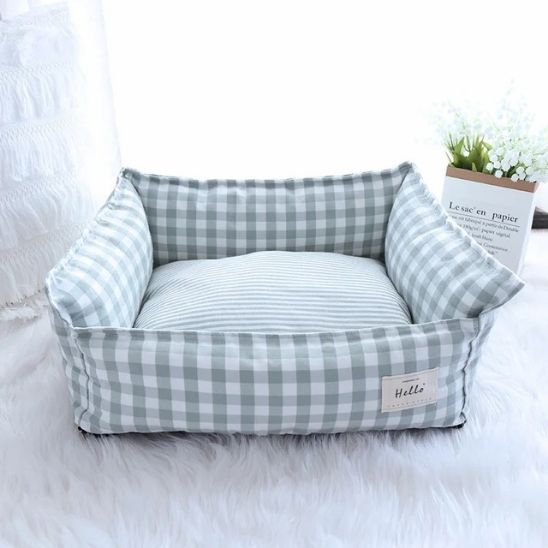 panier pour chat grisou gris vichy
