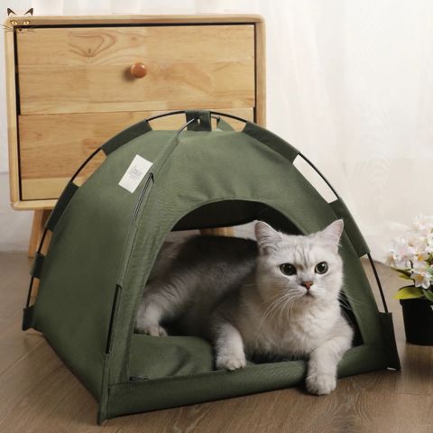 cabane-pour-chat-snuggy-army-vert