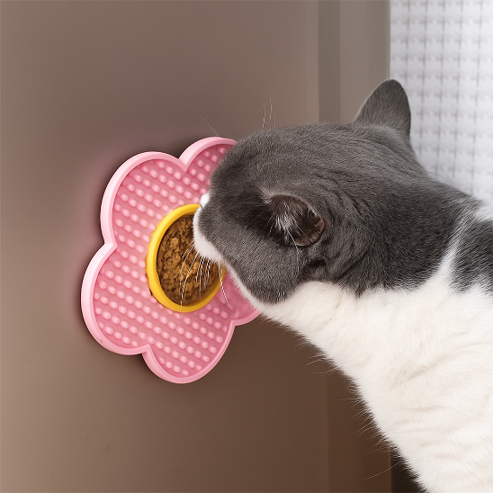 chat leche tapis lechage gourmifleur rose