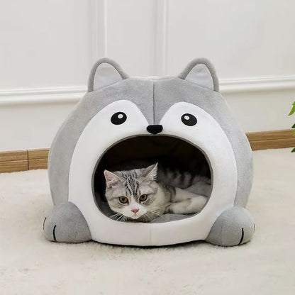chat raye dans niche pour chat lupichat