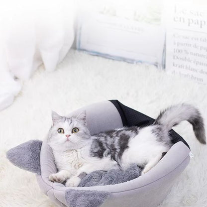 chat raye sur niche pour chat nidouillet