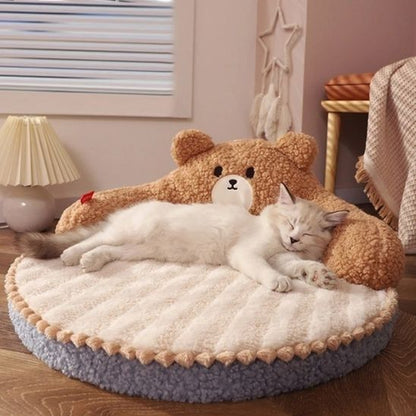 coussin chat doudou ours chaton detendu
