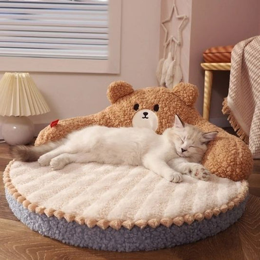 coussin chat doudou ours chaton detendu
