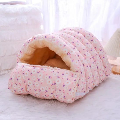 coussin chat toudoux igloo rose fleuri