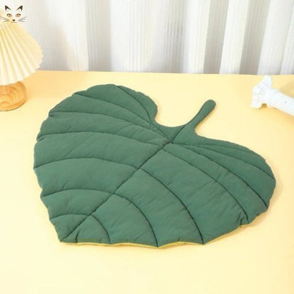 coussin pour chat leafy vert verso