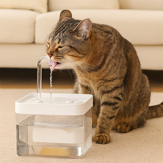 fontaine a eau chat fontinelle chat tigre profil