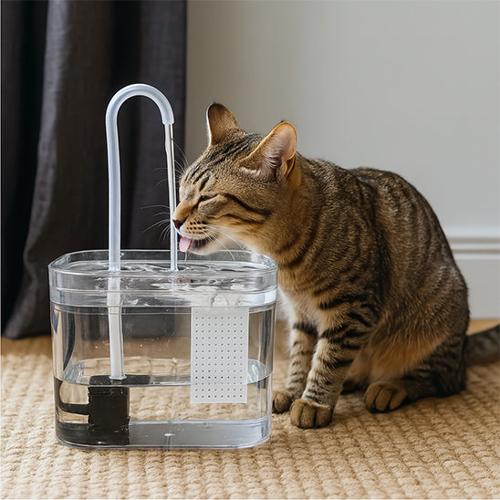 fontaine a eau chat fontinelle double chat noir