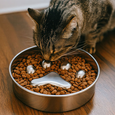 gamelle anti-glouton chat croqbol inox rond