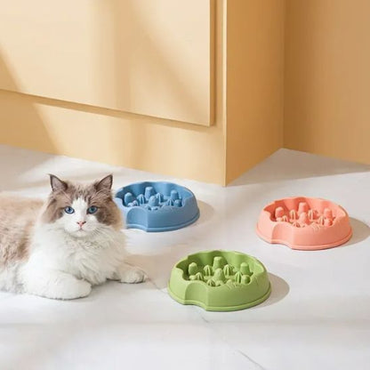 gamelle anti glouton chat raminou triple coloris chat