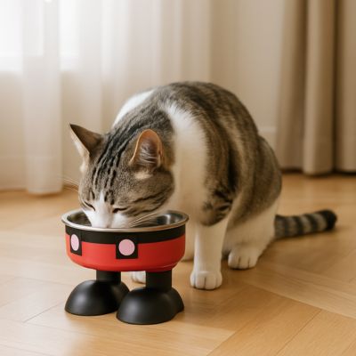 gamelle chat surelevee patibol rouge chat