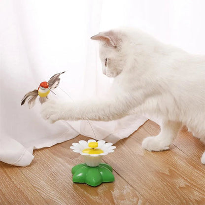 jouet pour chat fleuriseau chat blanc jouet