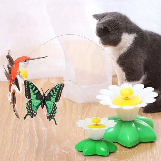 jouet pour chat fleuriseau double jeu chat
