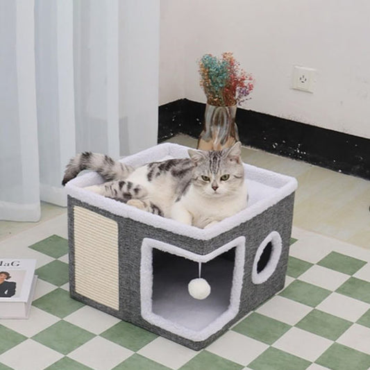 maison pour chat doudobox chat allonge haut
