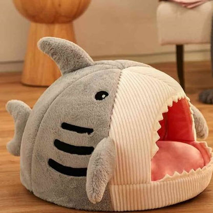 niche pour chat peluchon grise