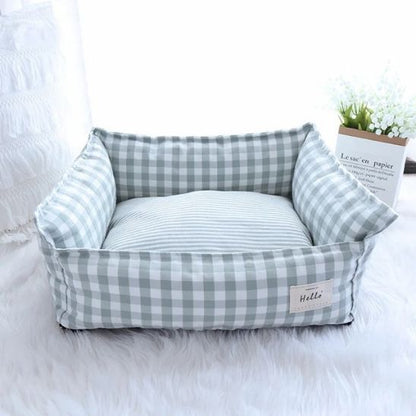 panier pour chat grisou gris vichy